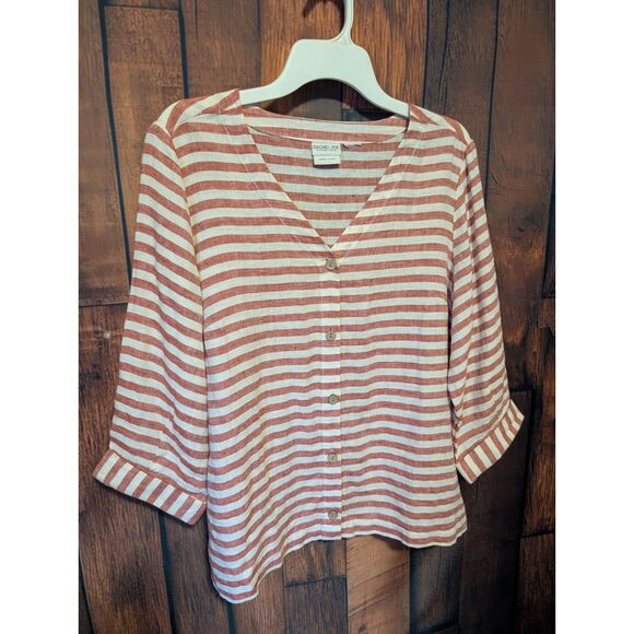 Rachel Zoe 100% Linen Button Up Womens Oversized Sz S Top Resort Beach Lux Old $ - Picture 1 of 1